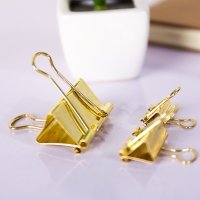 Gold metal binder clips