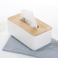 Tissue wooden box dispenser
