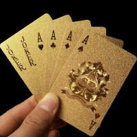 Golden plastic poker cards