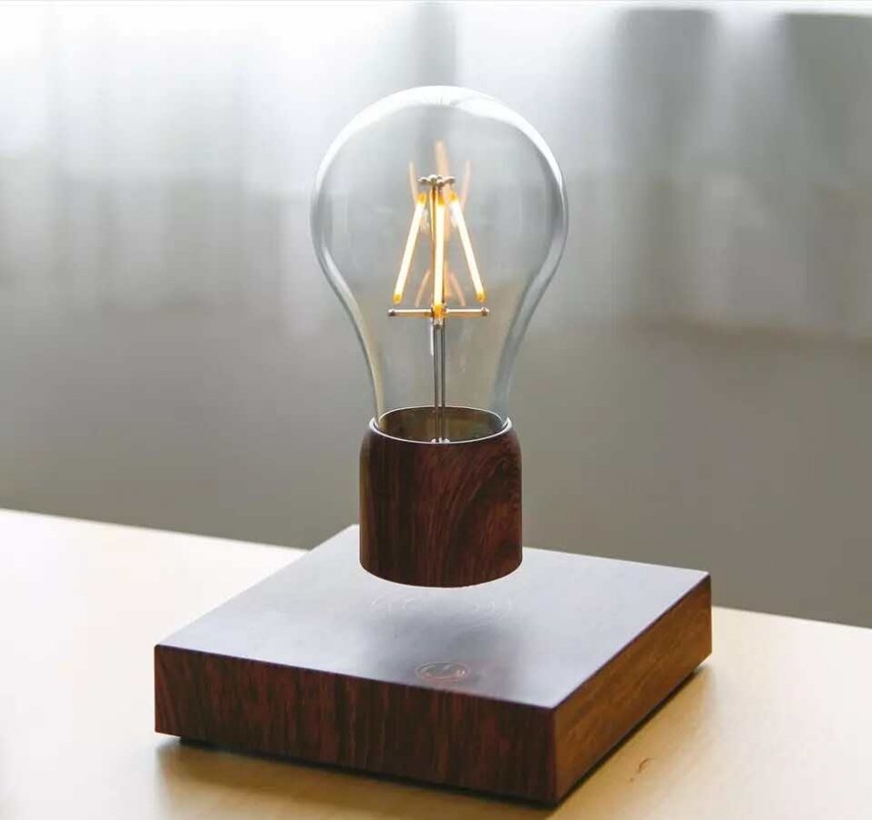 Levitating magnetic lamp bulb image