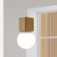 Oak wood pendant light